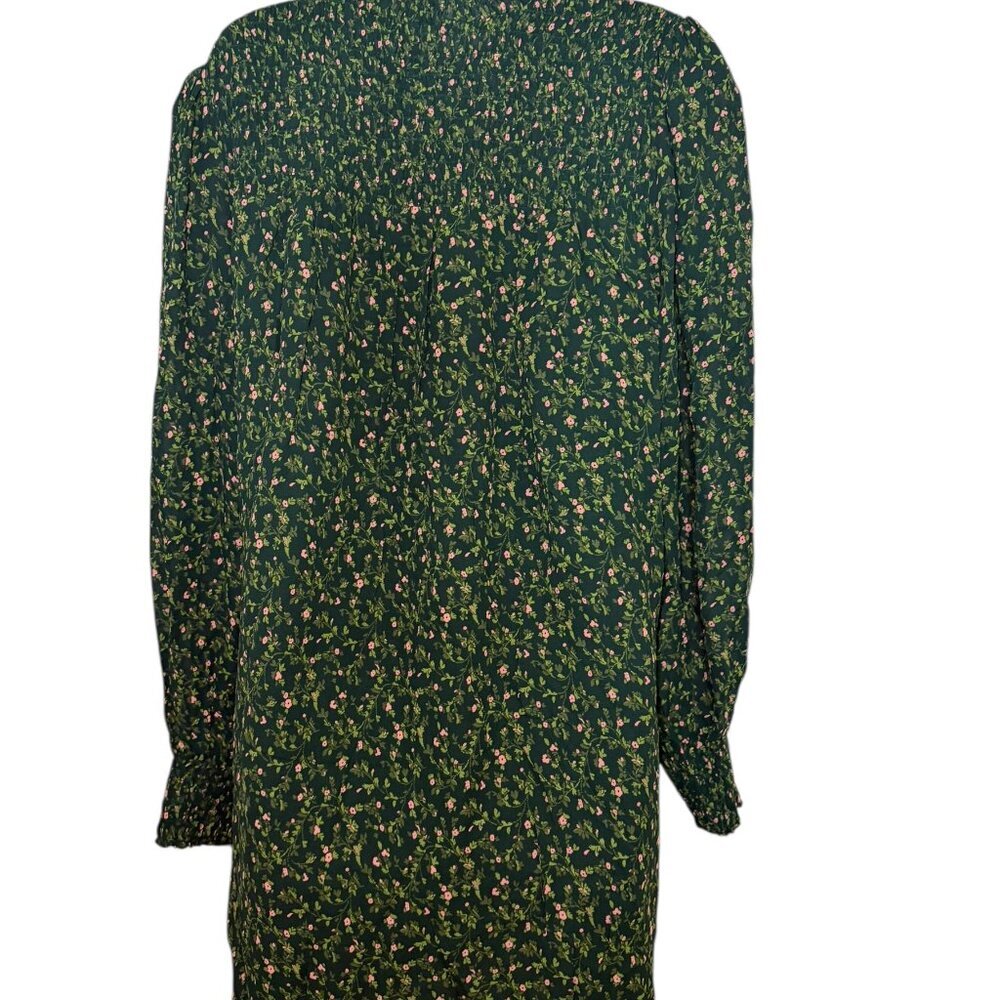 Reformation Brandi Floral Smocked Mini Dress Green 2X NWT - Picture 5 of 6
